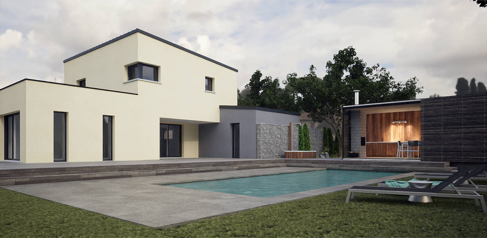 Maisons CARON - Maison moderne avec piscine à Irodouer (35)