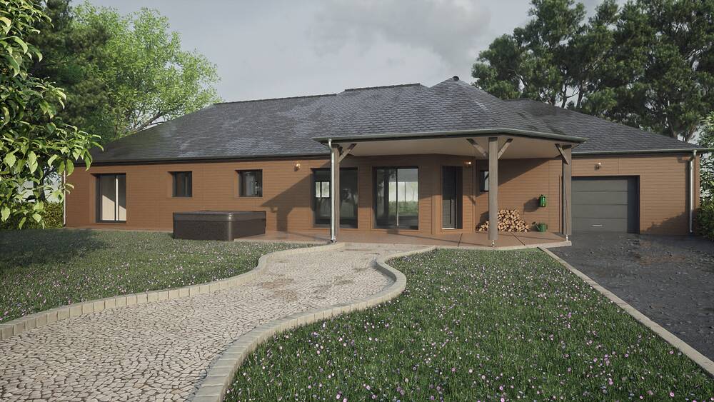 Réalisation du permis de construire d’une maison en bois située en pleine campagne au Grand-Fougeray.