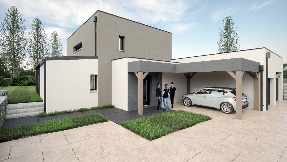 Maisons CARON - /images/projetsesquisse maison moderne bicolore carport guipry messac 35