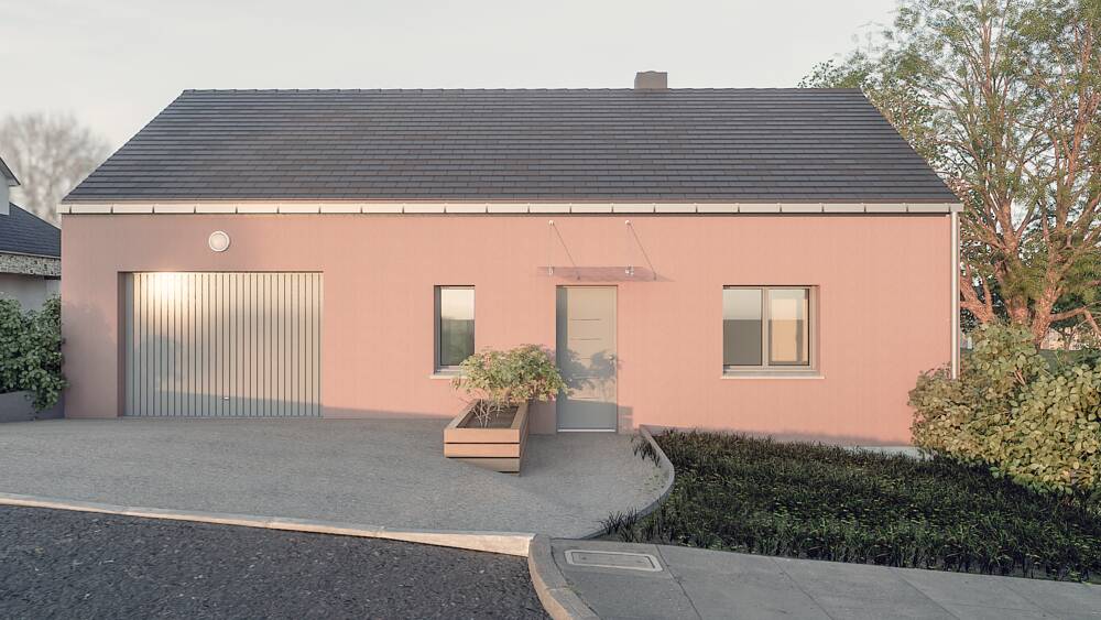 Maisons CARON - /images/projetsprojet 3d maison plain pied facade nord rose batiment de france lotissement bain de bretagne 35