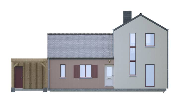 Maisons CARON - /images/projetsfacade est maison volume simple carport terrasse etage lotissement batiment de frande bain de bretagne 35