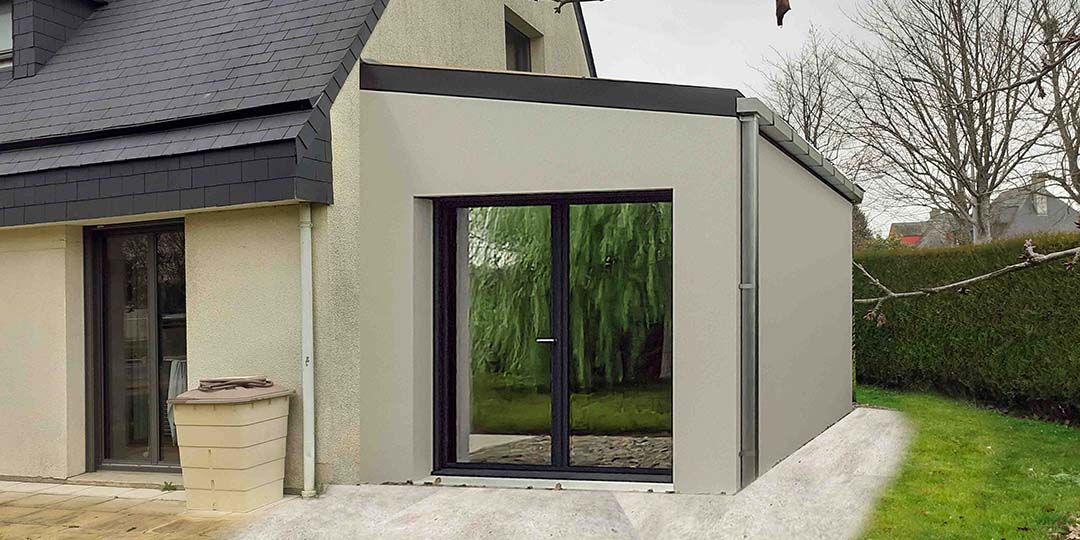 Maisons CARON - /images/projetsapres facade est construction extension garage le rheu 35