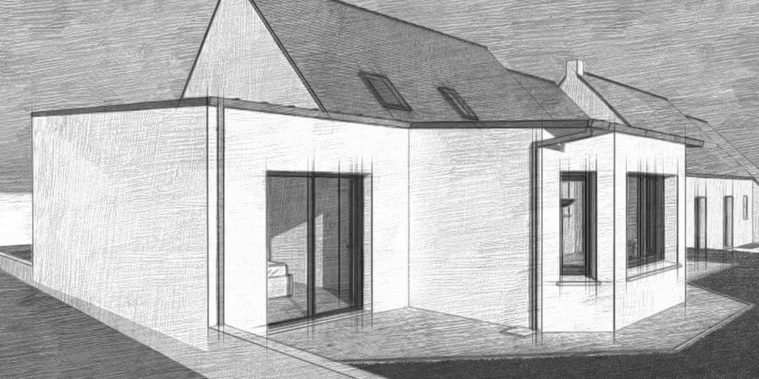 Maisons CARON - /images/projetsavant esquisse construction projet extension maison facade nord ouest bretagne ille et vilaine noyal chatillon sur seiche 35