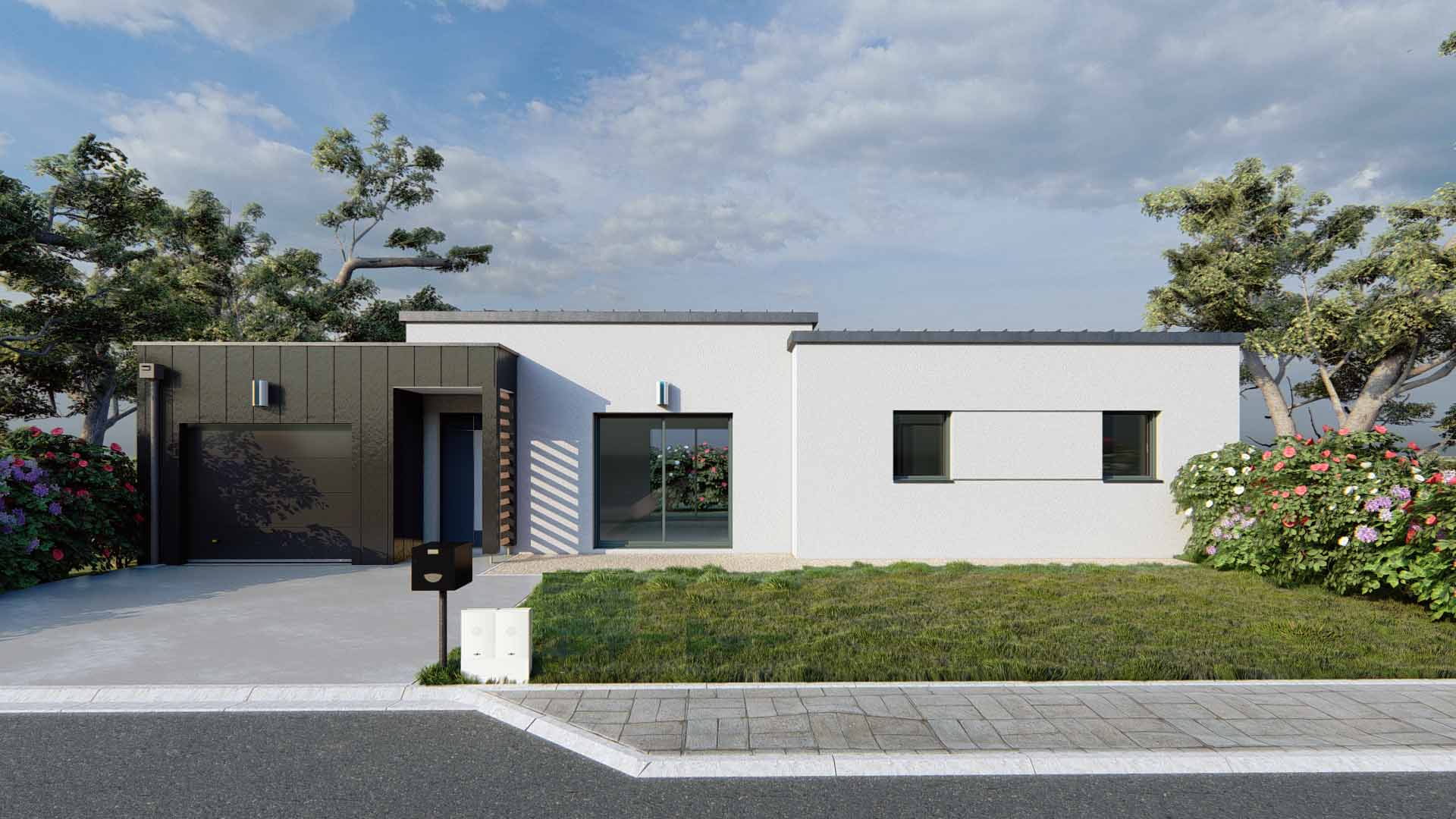 /images/projetsmaisons caron maison ossature bois mob primo accedant plain pied garage bardage zinc lotissement tinteniac