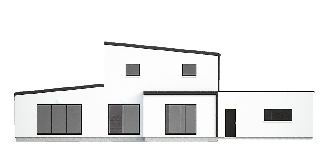 Maisons CARON - /images/projetsfacade sud maison moderne etage double garage constructeur la dominelais 35