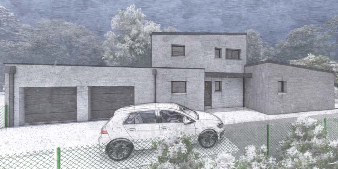 Maisons CARON - /images/projetspermis de construire esquisse maison facade nord primo accedant la dominelais 35