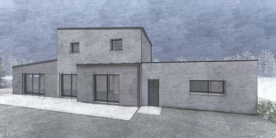 Maisons CARON - /images/projetspermis de construire esquisse maison facade sud primo accedant la dominelais 35