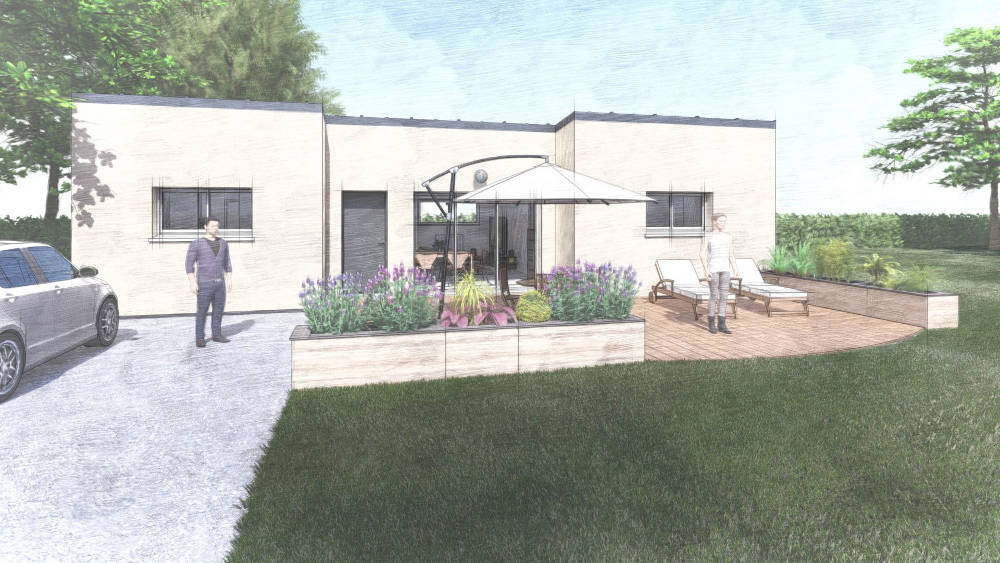 Maisons CARON - /images/projetsesquisse maison moderne plain pied plan u grand fougeray 35